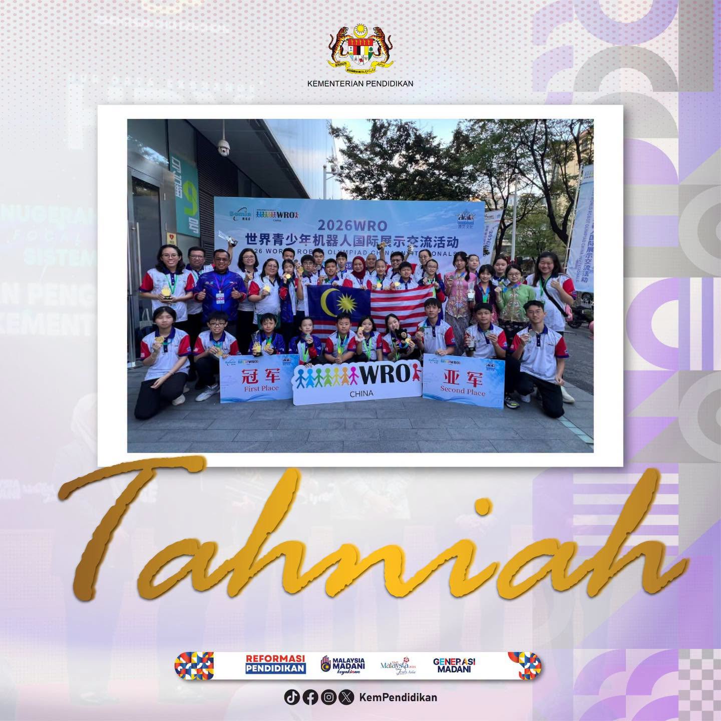 Malaysia Raih Empat Johan, Empat Naib Johan Di WRO China National Finals 2026