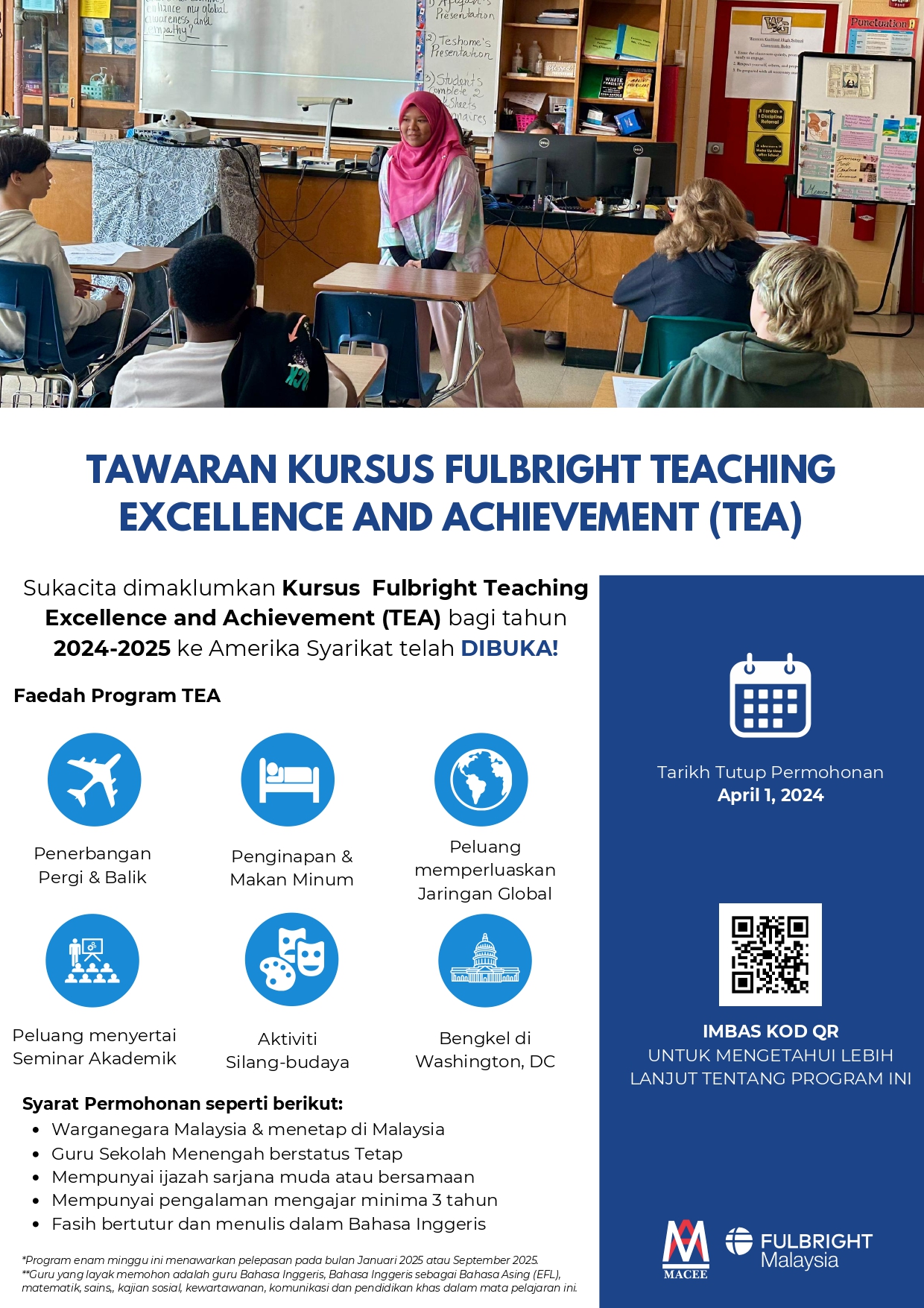 Tawaran Kursus Fulbright Excellence and Achievement (TEA) BM