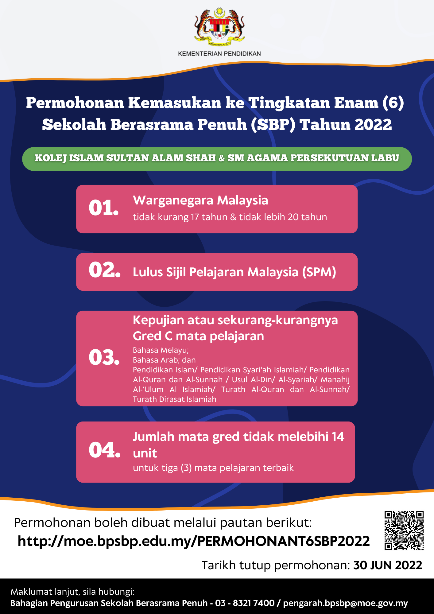 SYARAT PERMOHONAN T6 2022