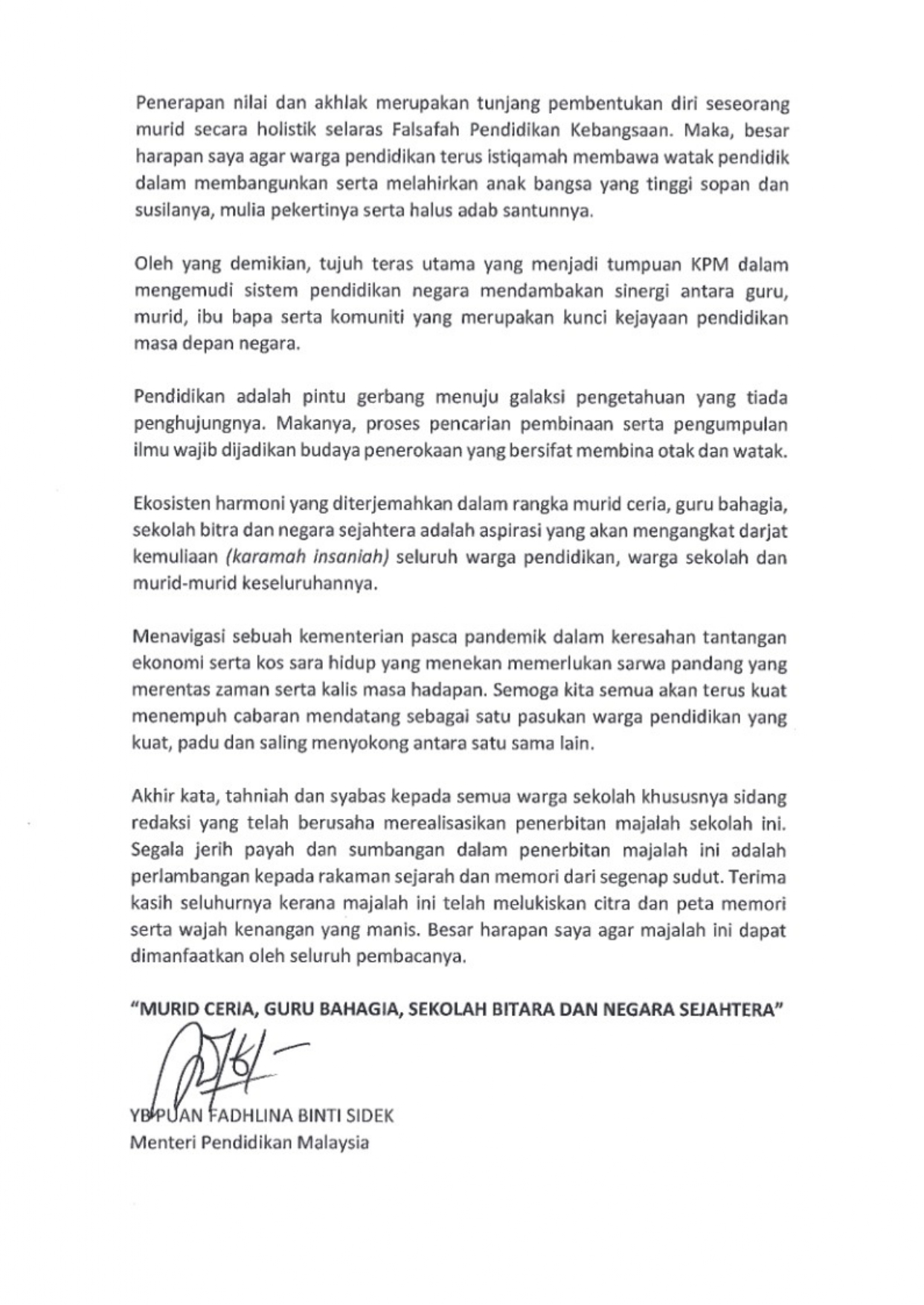 Kata Alu aluan YBM Majalah Sekolah 2