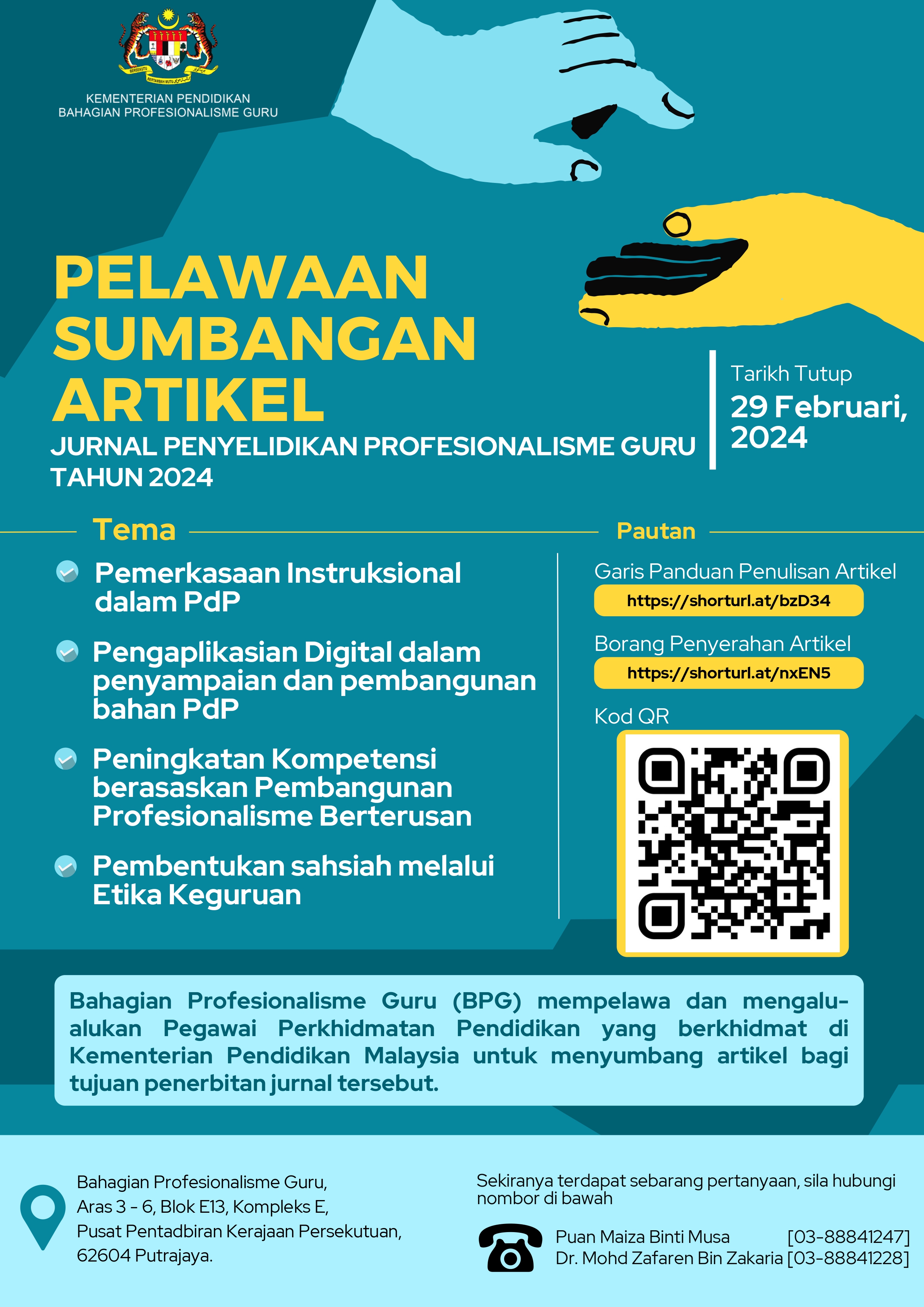 Pelawaan Sumbangan Artikel Bagi Jurnal Penyelidikan Profesionalisme Guru Tahun 2024